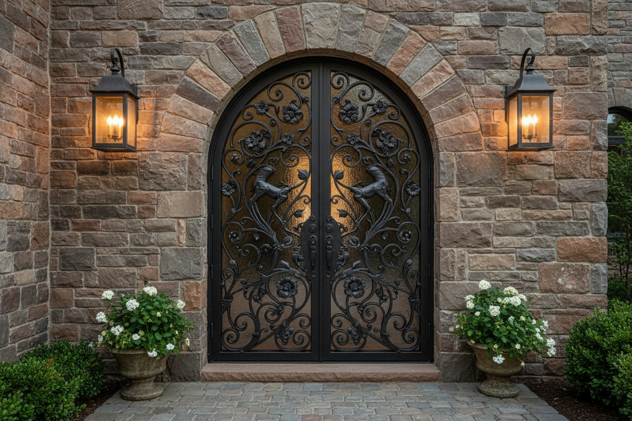 iron door entryway